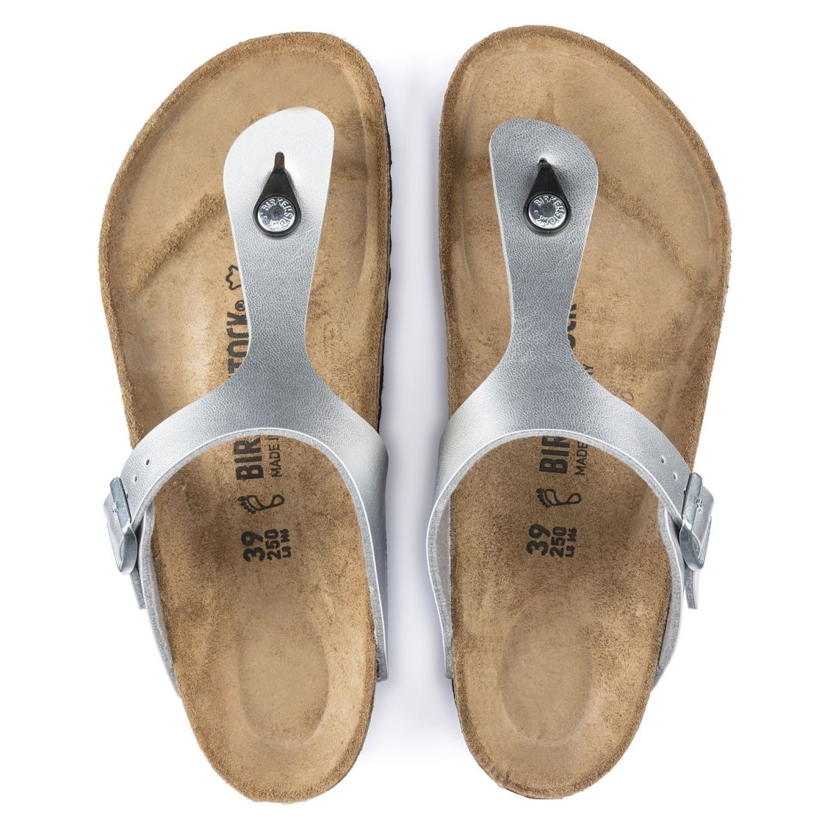 Birkenstock Women's Gizeh Silver Birko-Flor