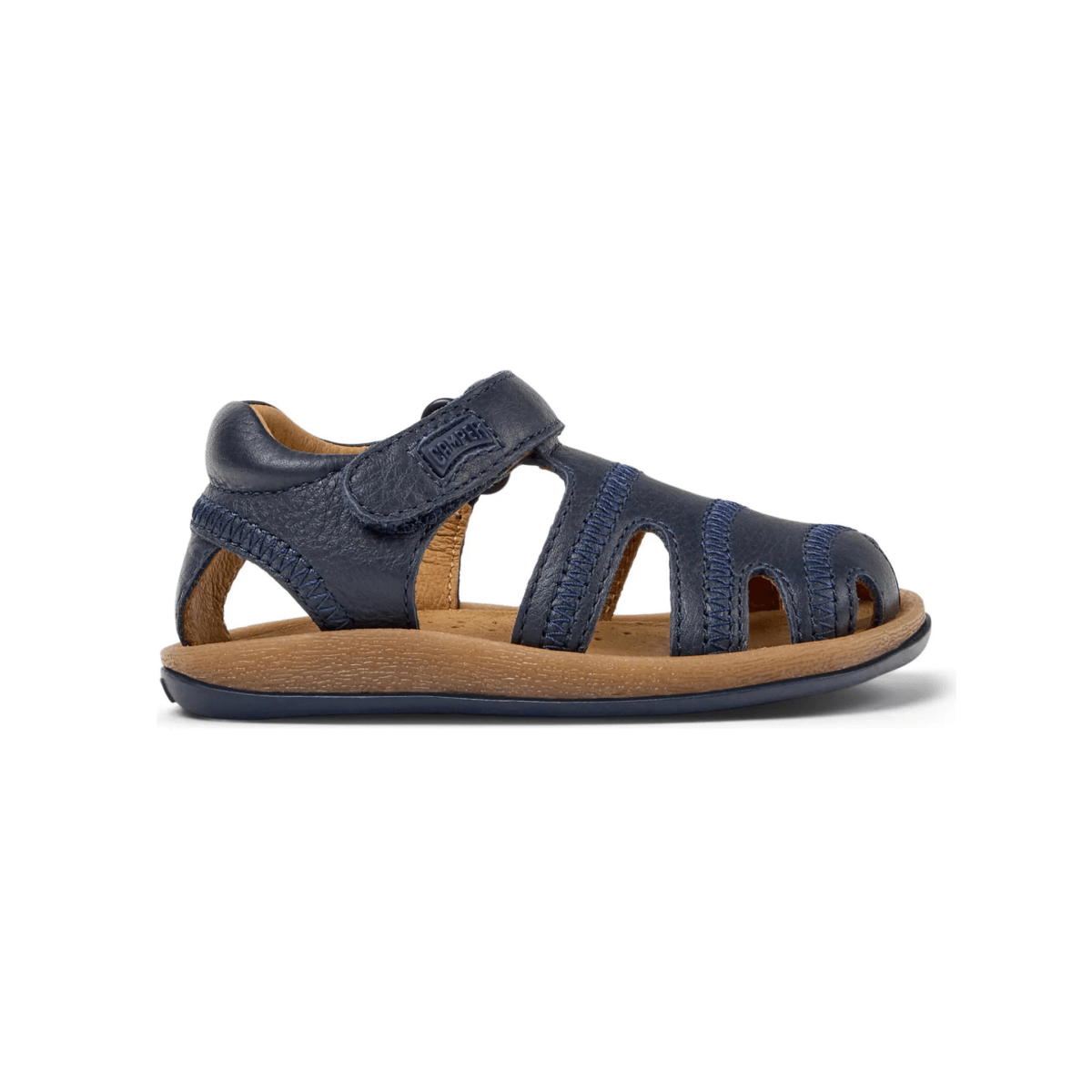 Camper Toddlers Bicho Navy Leather Fisherman