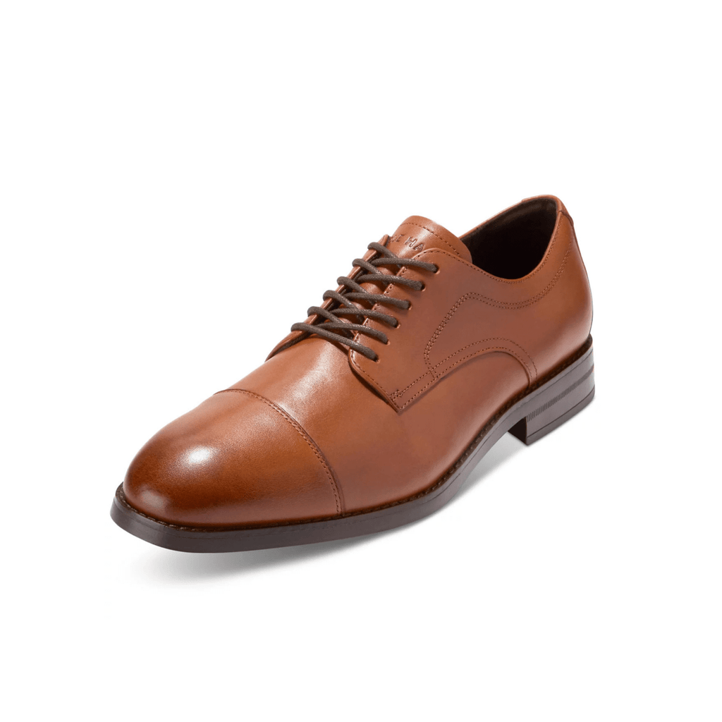 Cole Haan Men's Harmon Grand Cap Toe Oxford British Tan/Dark Brown Leather