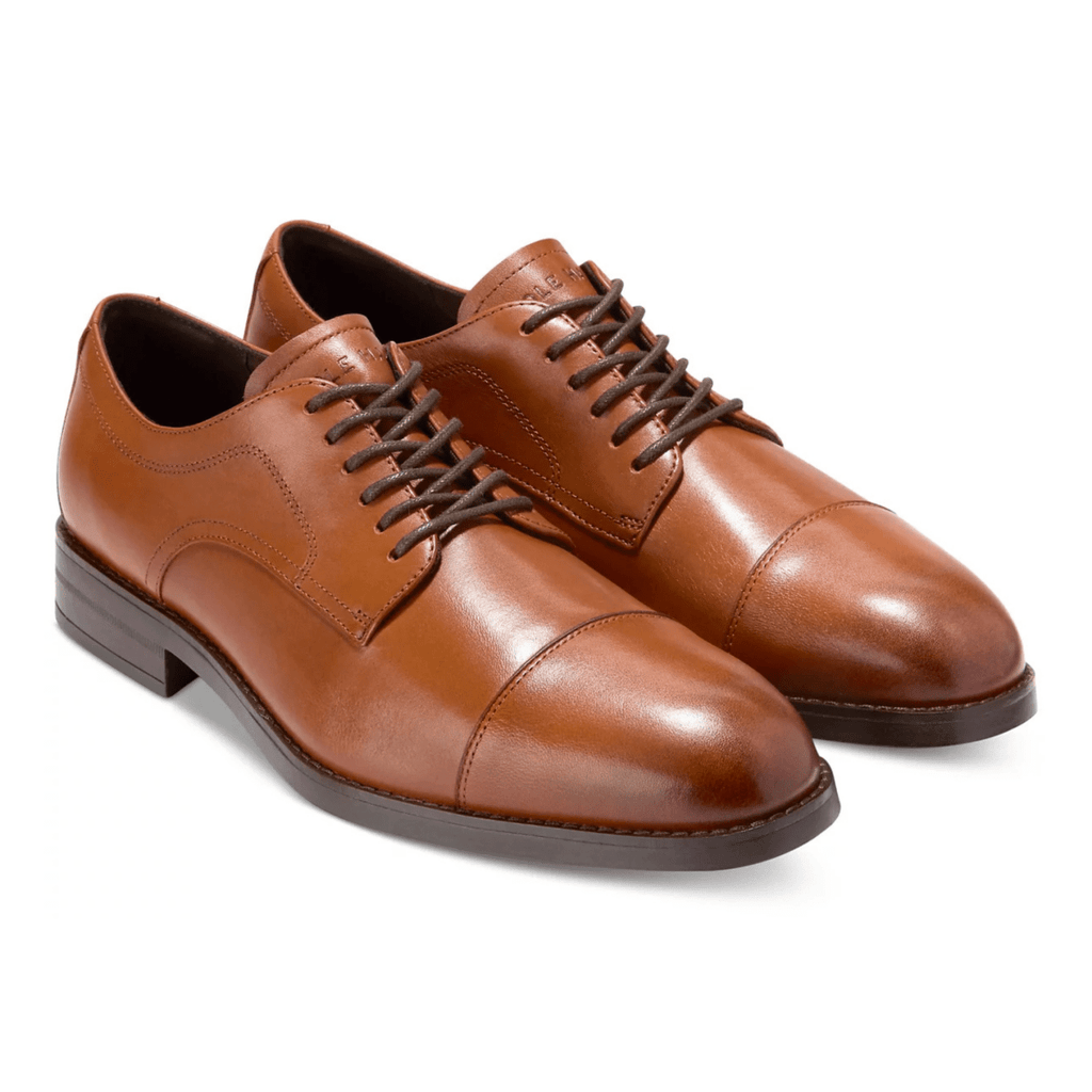 Cole Haan Men's Harmon Grand Cap Toe Oxford British Tan/Dark Brown Leather