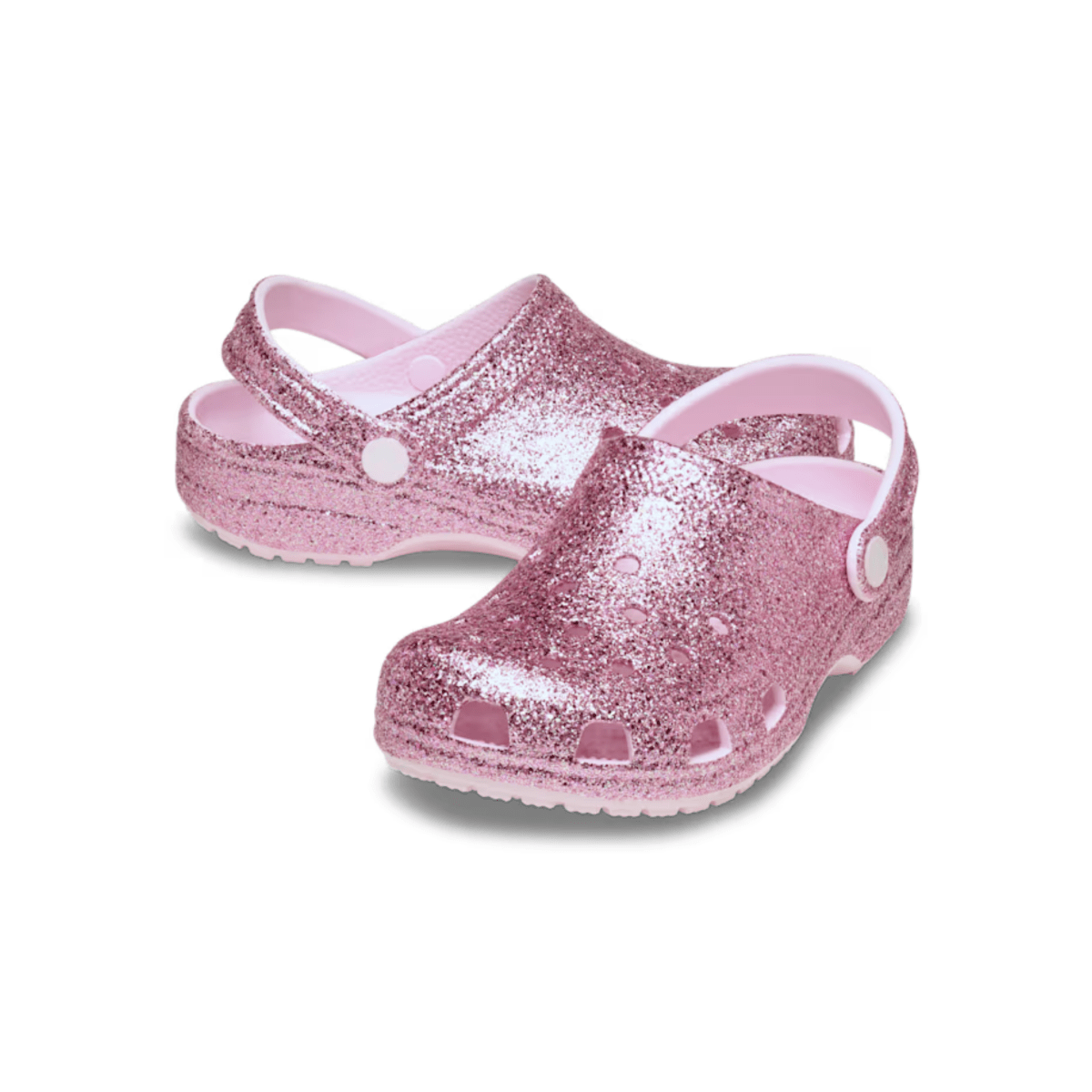 Crocs Kids Classic Chunky Glitter Clog Pink Milk