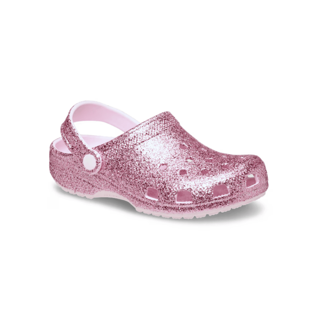 Crocs Kids Classic Chunky Glitter Clog Pink Milk