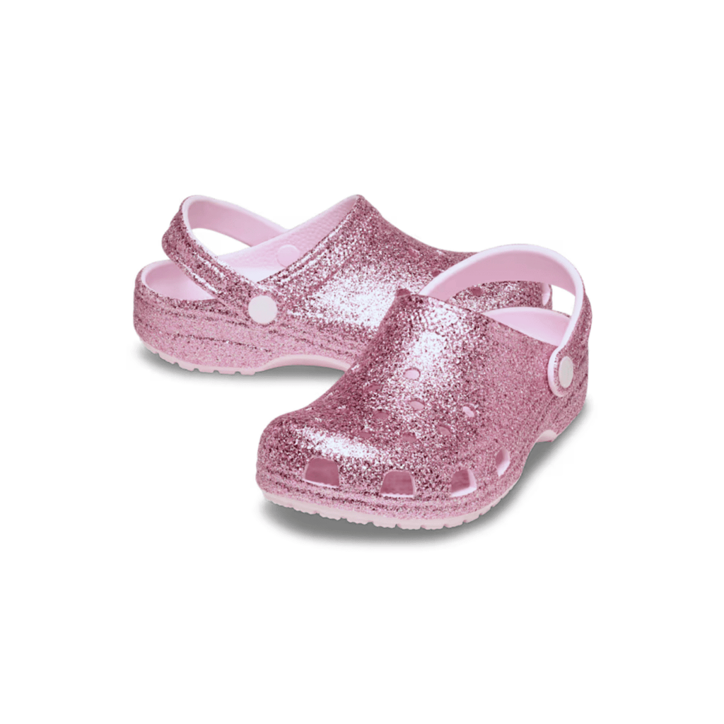 Crocs Toddlers Classic Chunky Glitter Clog Pink Milk