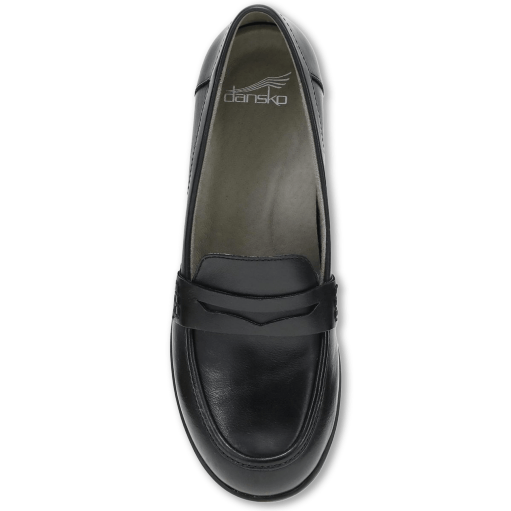 Dansko Women's Danica Black Waterproof Burnished Loafer