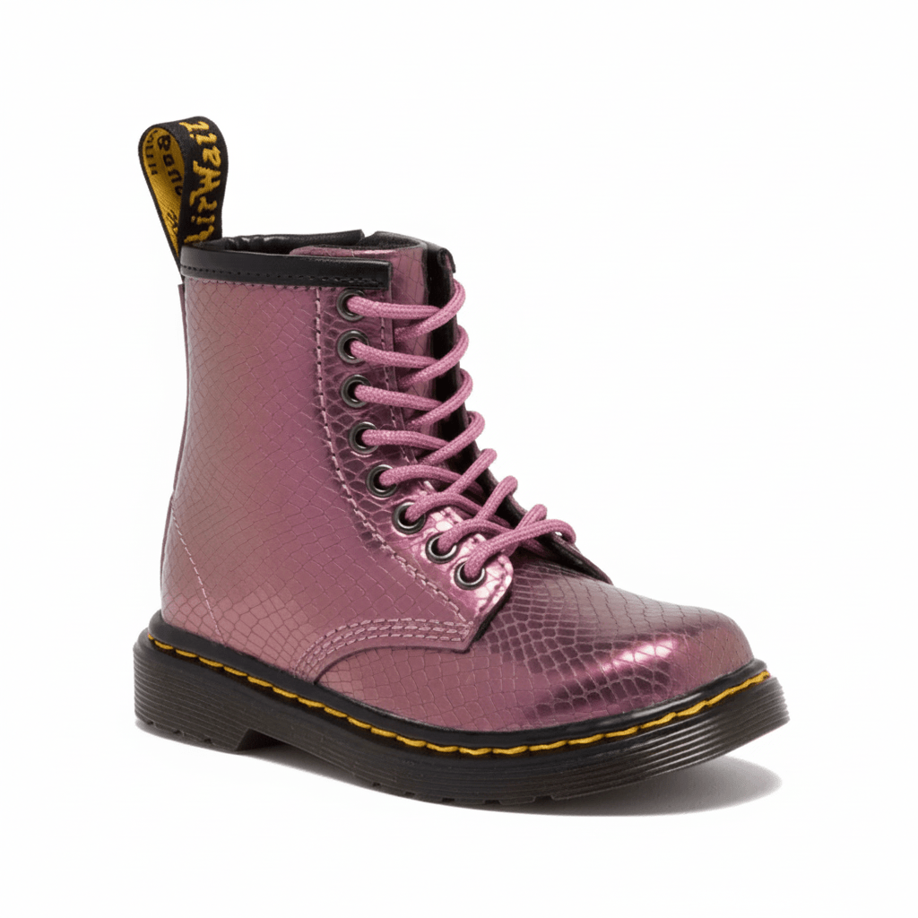 Dr. Martens Kids (Preschool) 1460 Copper-Pink Shift Reptile Leather