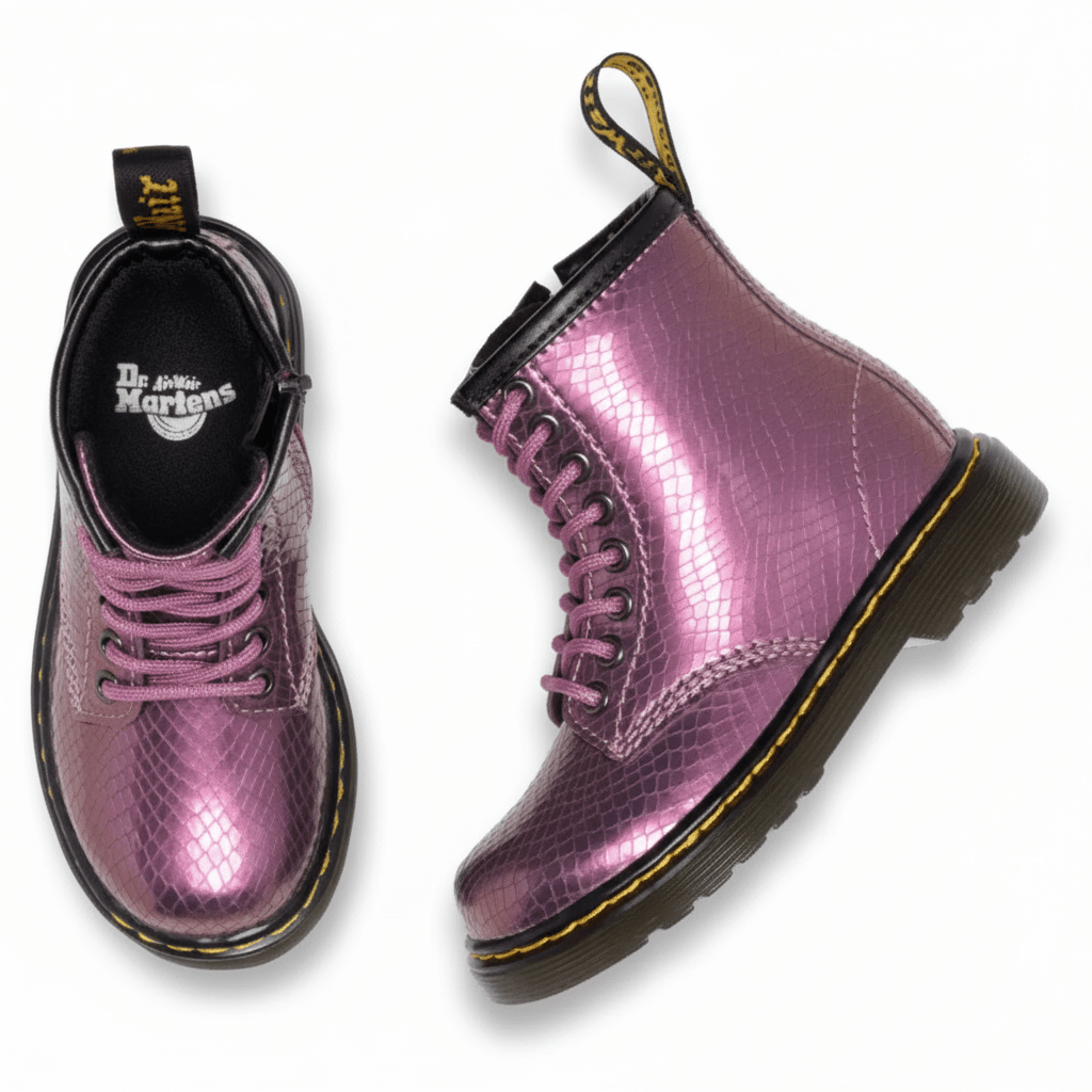 Dr. Martens Kids (Preschool) 1460 Copper-Pink Shift Reptile Leather