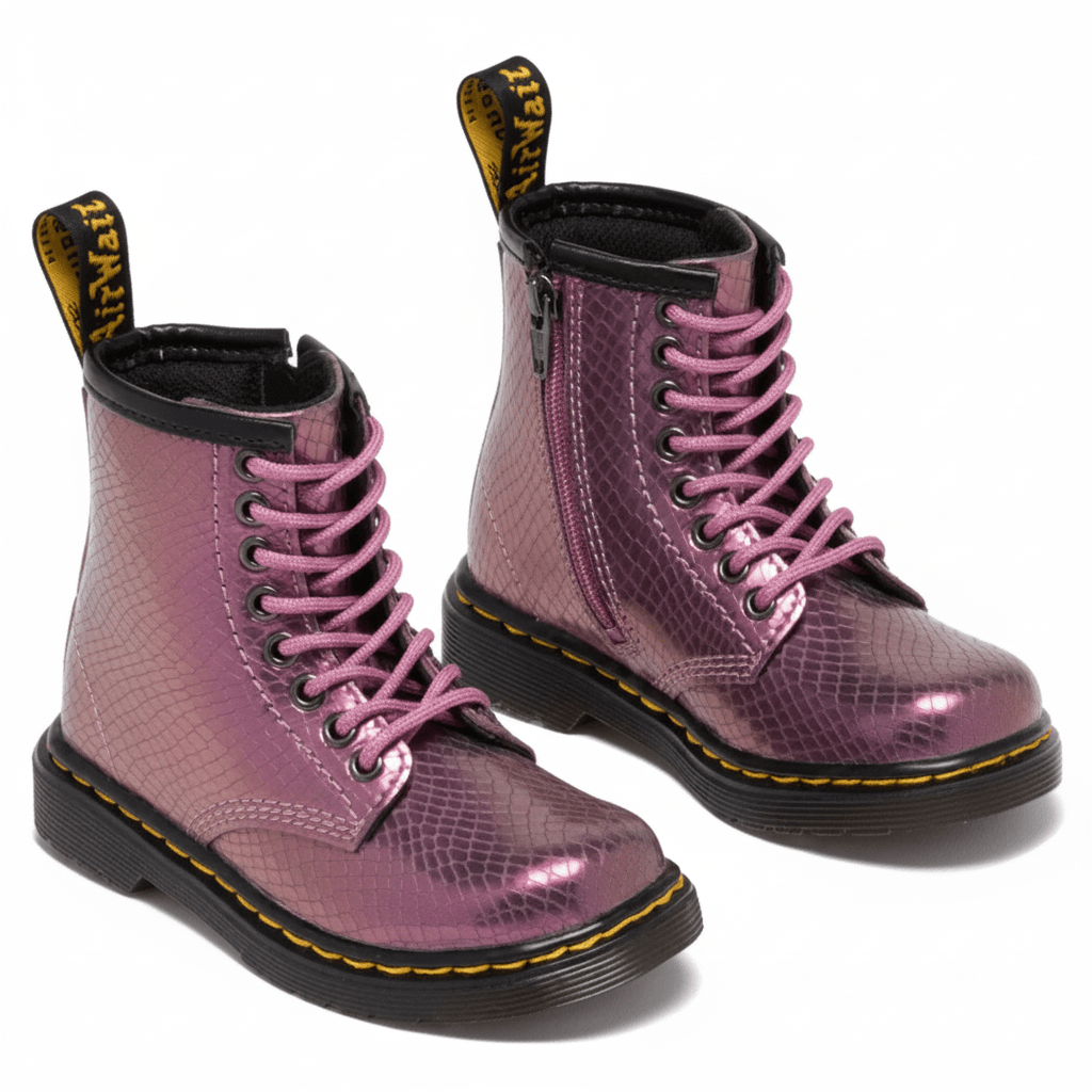 Dr. Martens Kids (Preschool) 1460 Copper-Pink Shift Reptile Leather