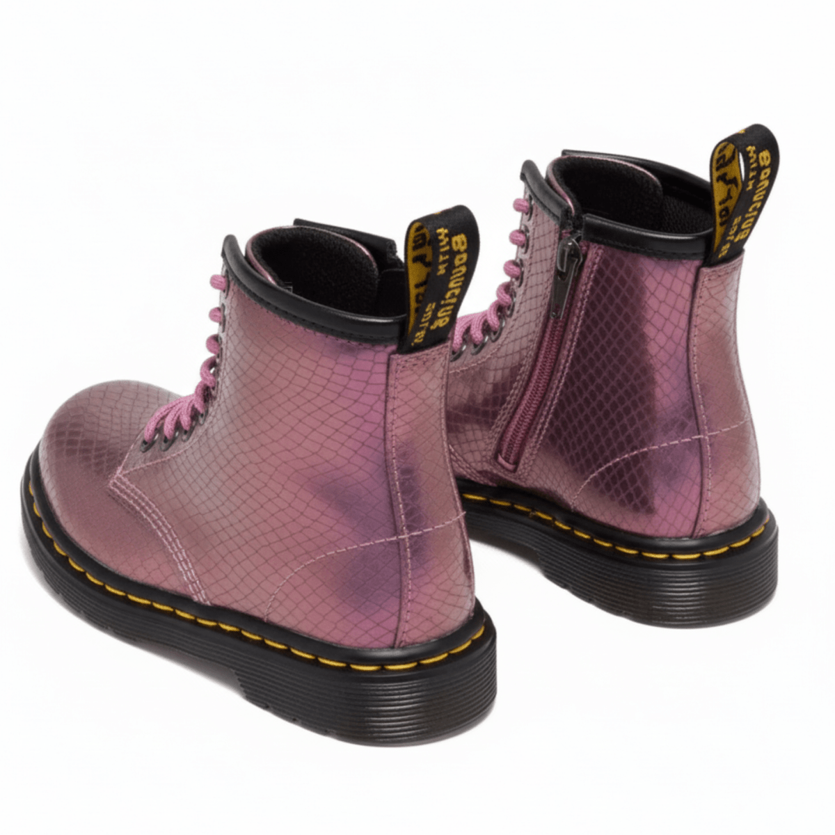 Dr. Martens Kids (Preschool) 1460 Copper-Pink Shift Reptile Leather