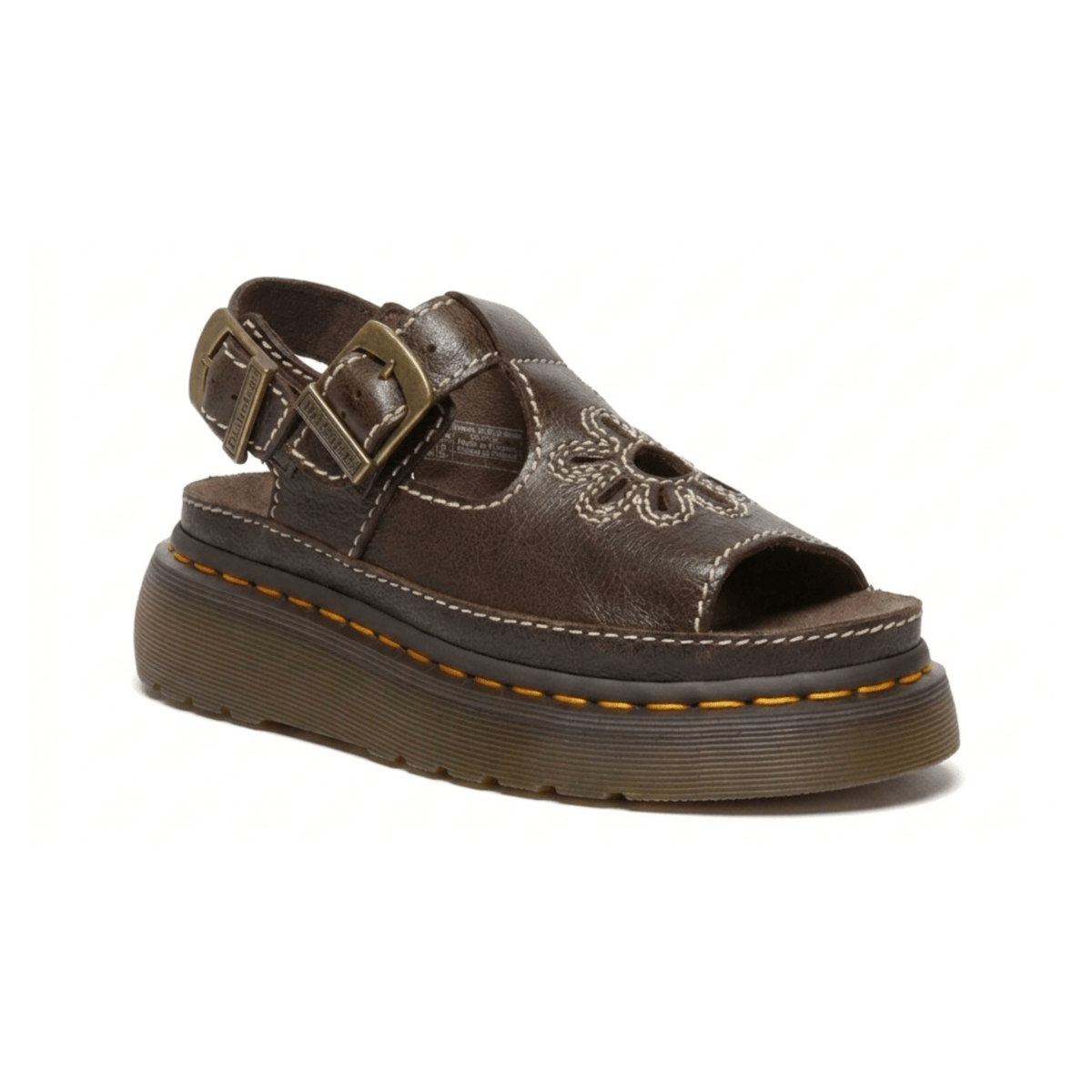 Dr. Martens Women's Dunnet Flower Kelp Brown Full Grain Leather
