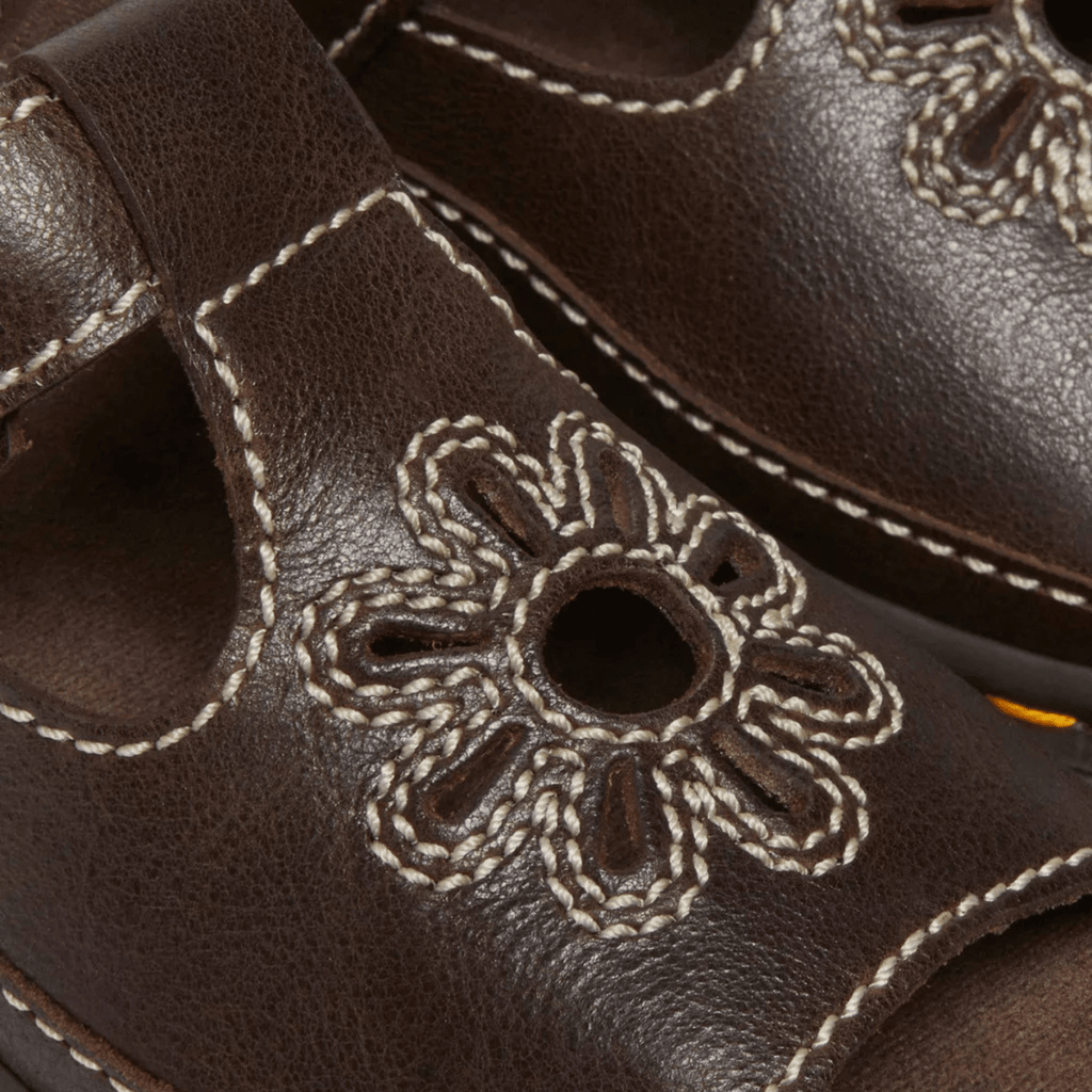 Dr. Martens Women's Dunnet Flower Kelp Brown Full Grain Leather