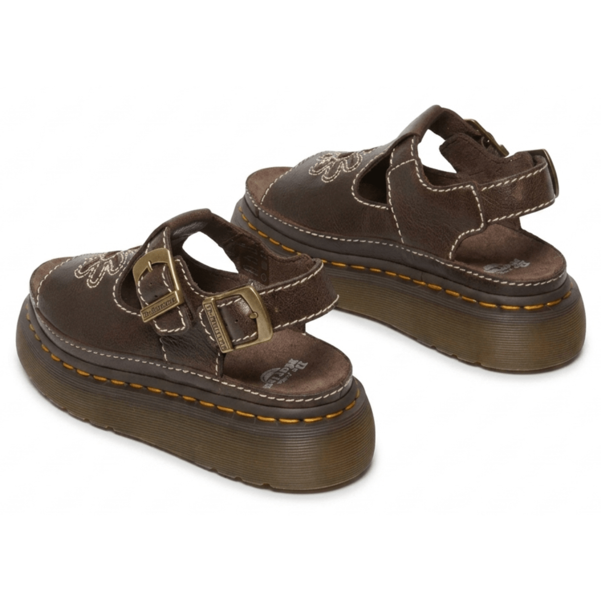 Dr. Martens Women's Dunnet Flower Kelp Brown Full Grain Leather