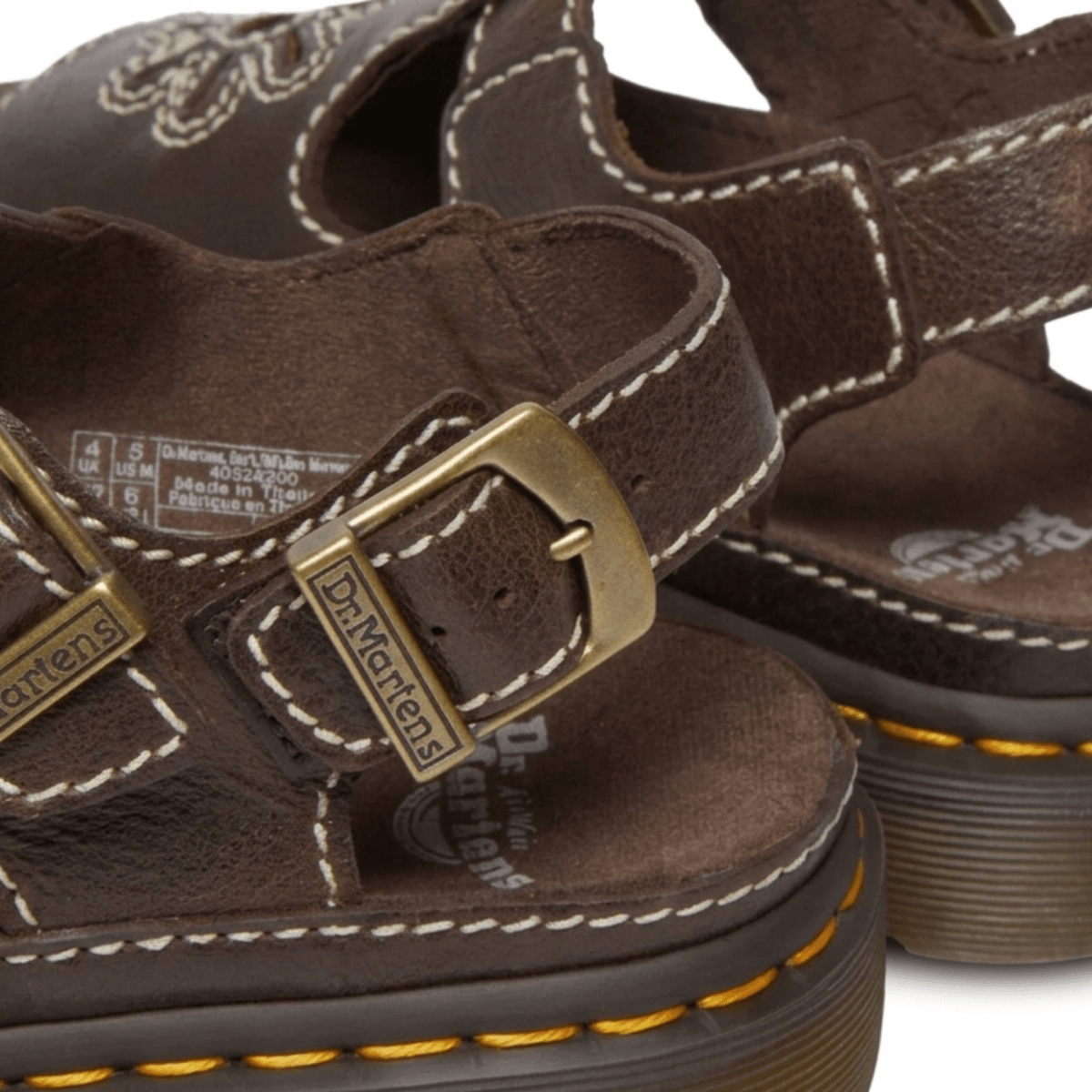 Dr. Martens Women's Dunnet Flower Kelp Brown Full Grain Leather