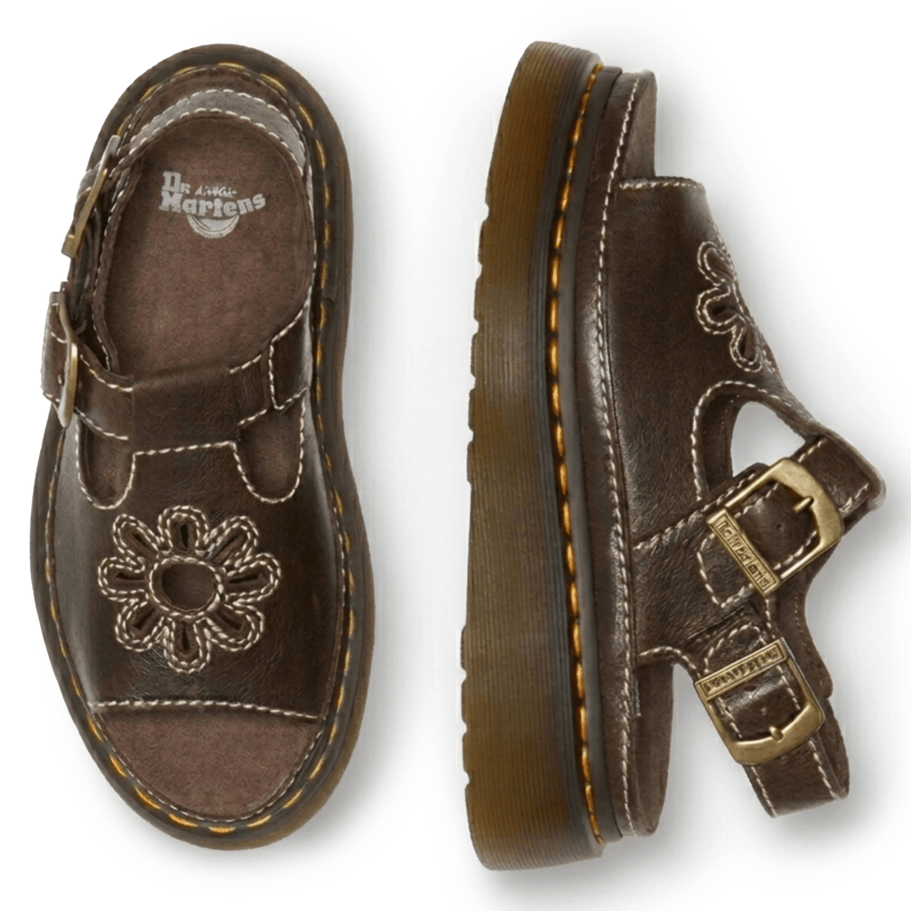 Dr. Martens Women's Dunnet Flower Kelp Brown Full Grain Leather