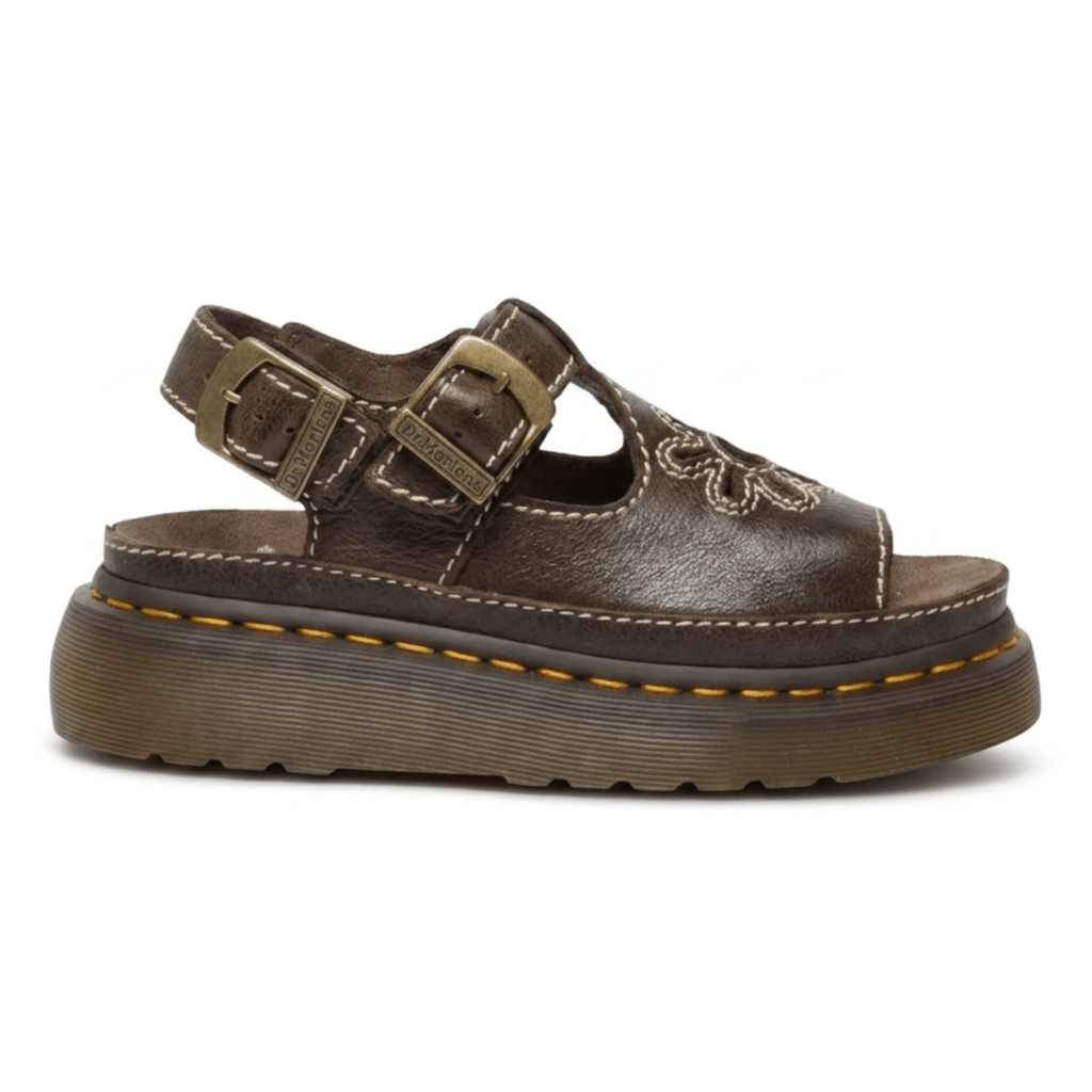 Dr. Martens Women's Dunnet Flower Kelp Brown Full Grain Leather