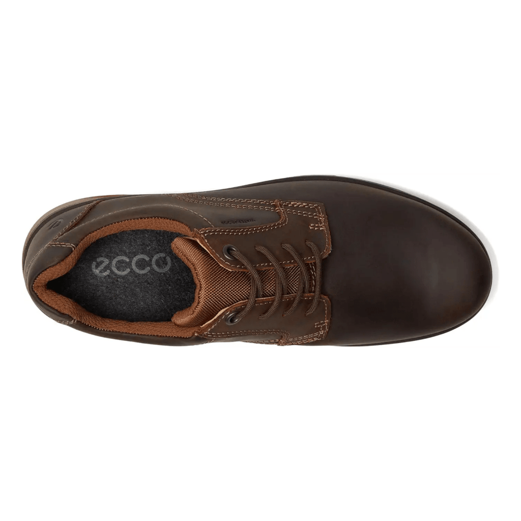 Ecco Men's Rugged Track Plain Toe Brown Leather Waterproof