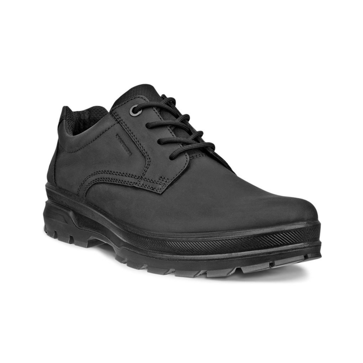 Ecco Men's Rugged Track Plain Toe Low Black Leather Waterproof
