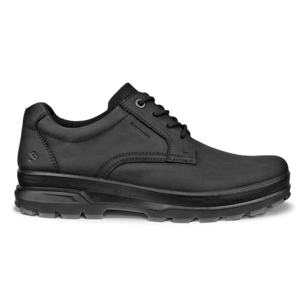 Ecco Men's Rugged Track Plain Toe Low Black Leather Waterproof
