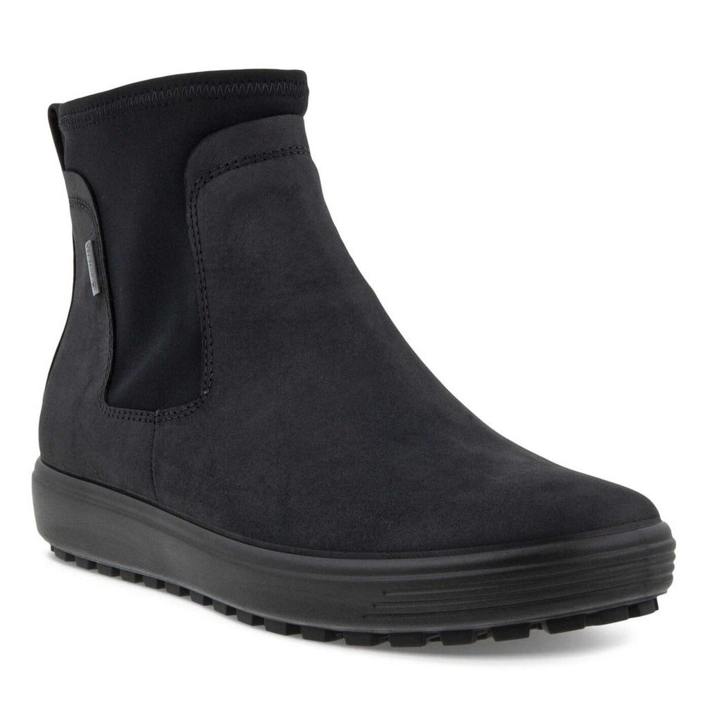 Ecco Women's Soft 7 Tred Chelsea Black Nubuck Gore-Tex Waterproof