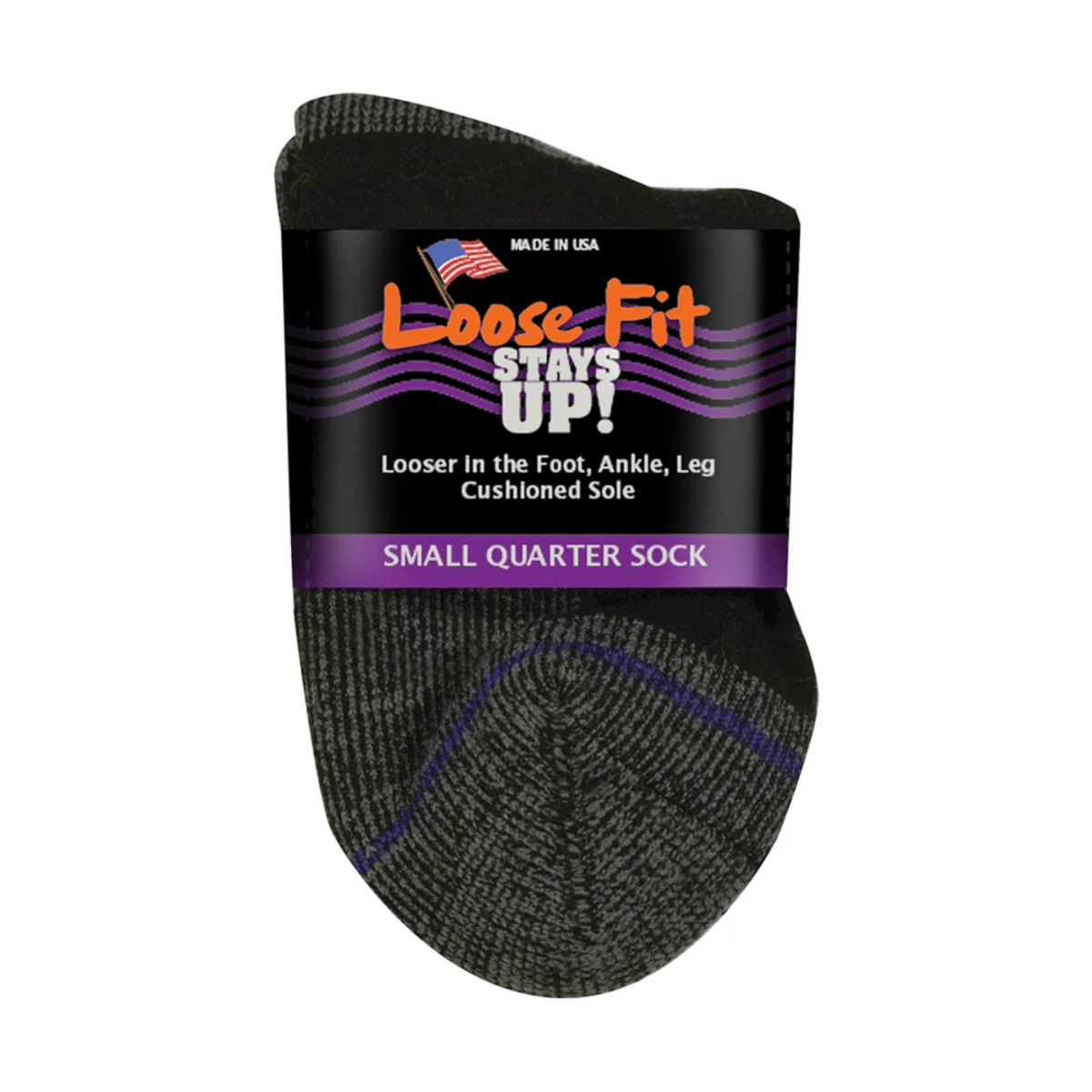 Extra Wide Sock Loose Fit Quarter Black