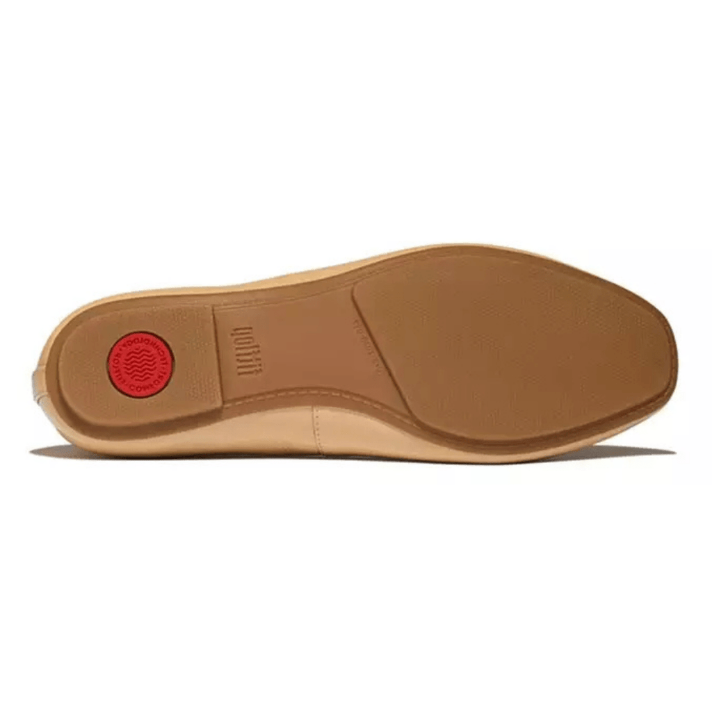 FitFlop Women's Delicato Bow Cappuccino Textured Patent Leather