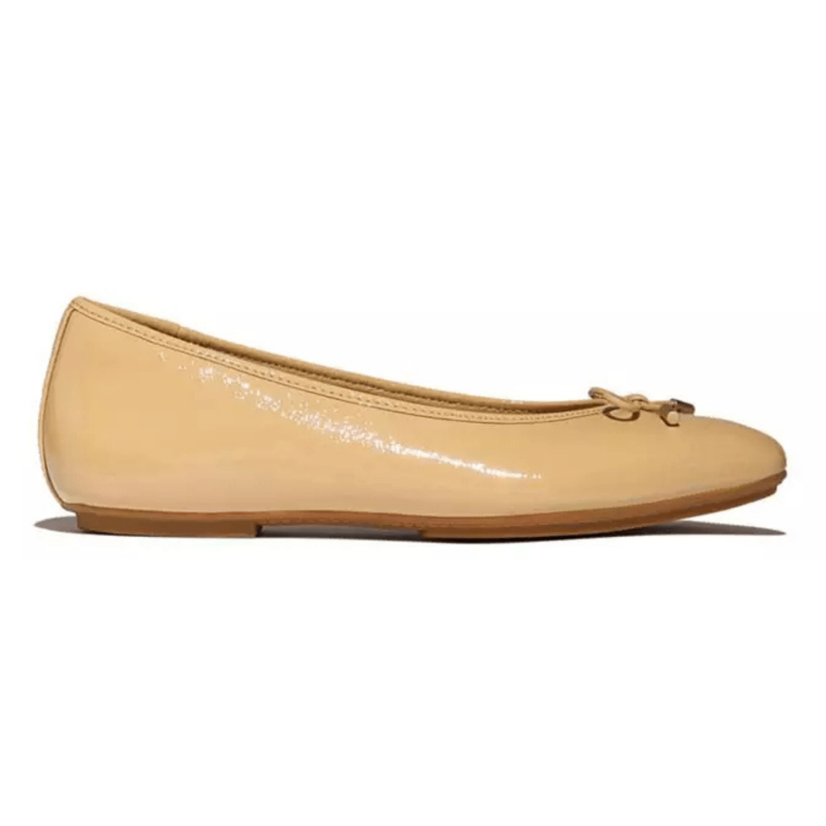 FitFlop Women's Delicato Bow Cappuccino Textured Patent Leather