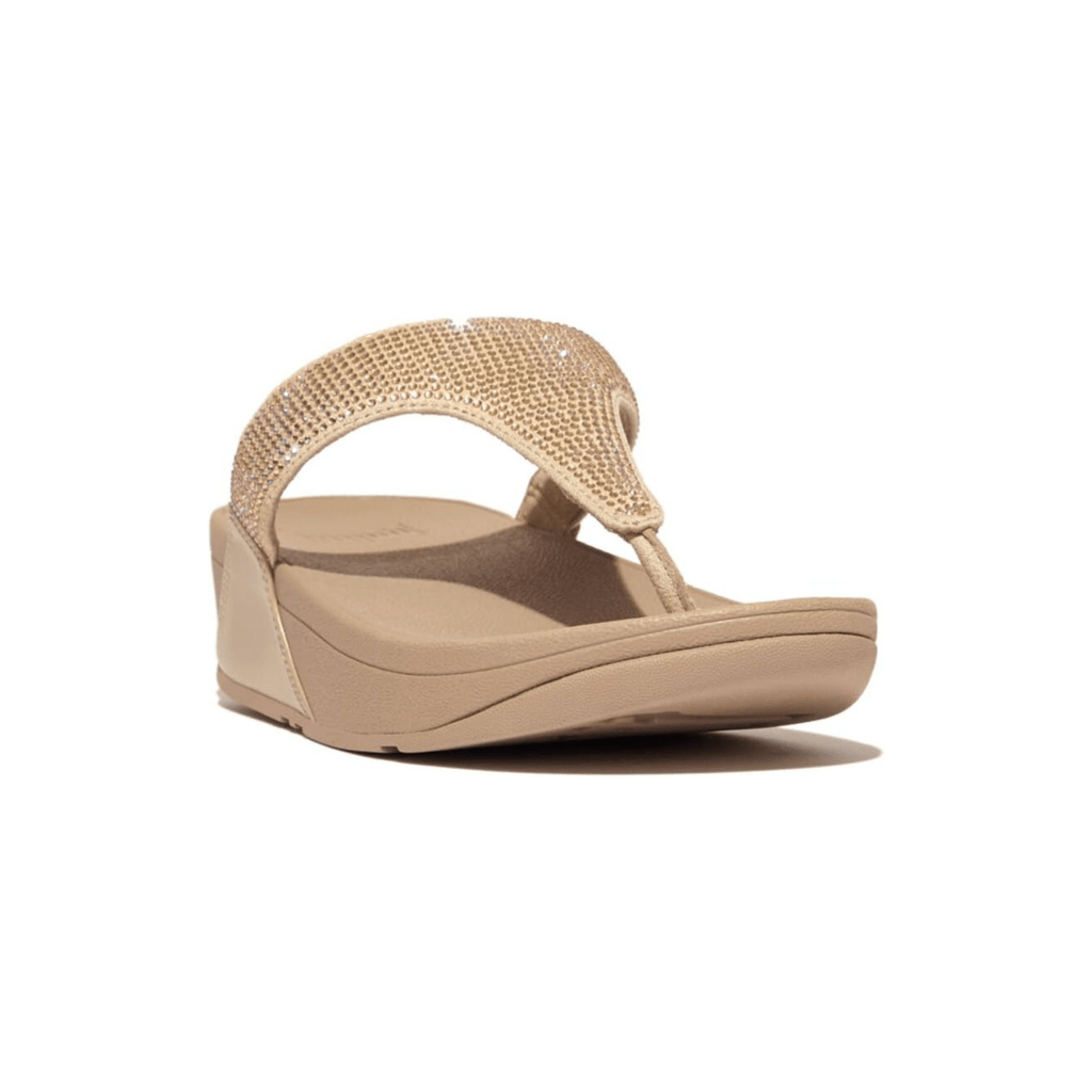 FitFlop Women's Lulu Crystal Toe-Post Latte Beige
