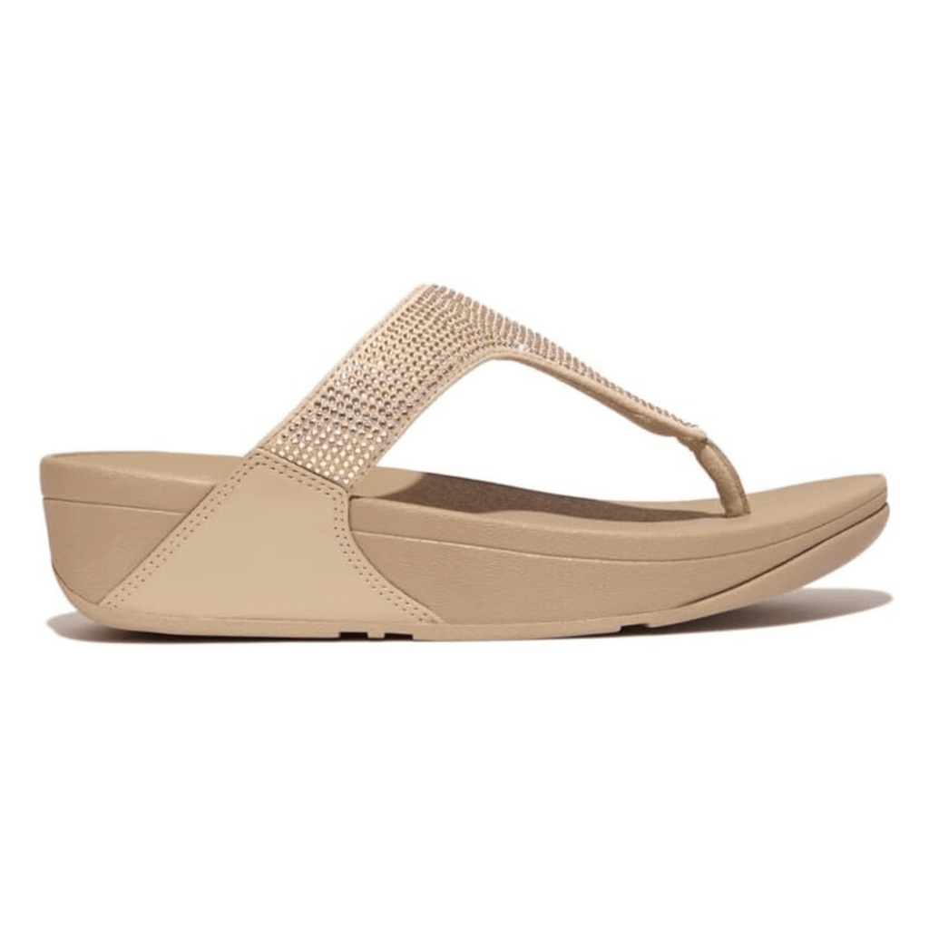 FitFlop Women's Lulu Crystal Toe-Post Latte Beige