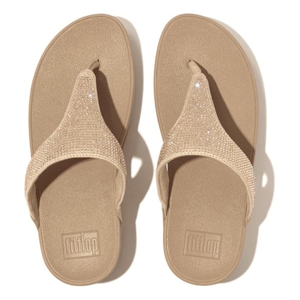 FitFlop Women's Lulu Crystal Toe-Post Latte Beige