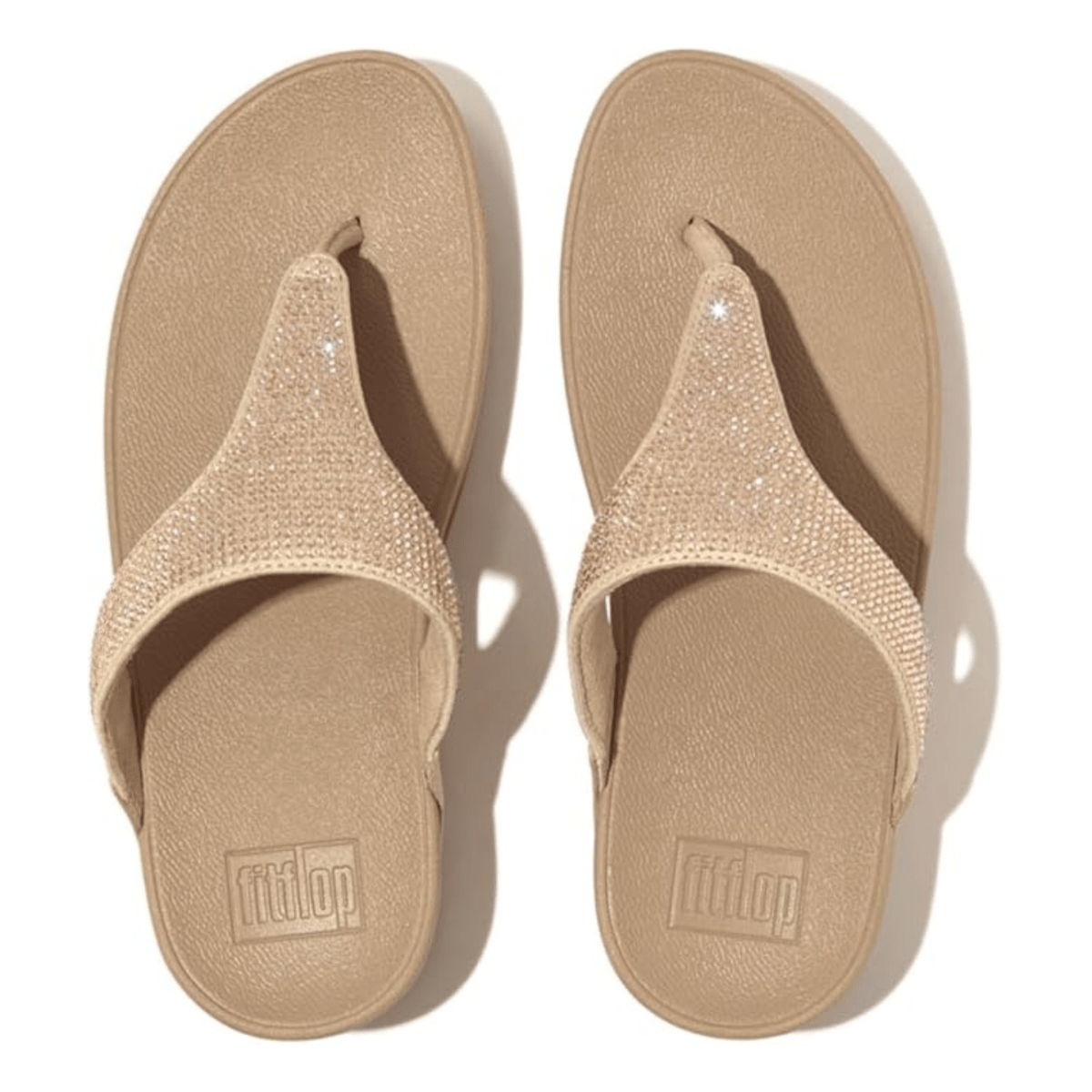 FitFlop Women's Lulu Crystal Toe-Post Latte Beige