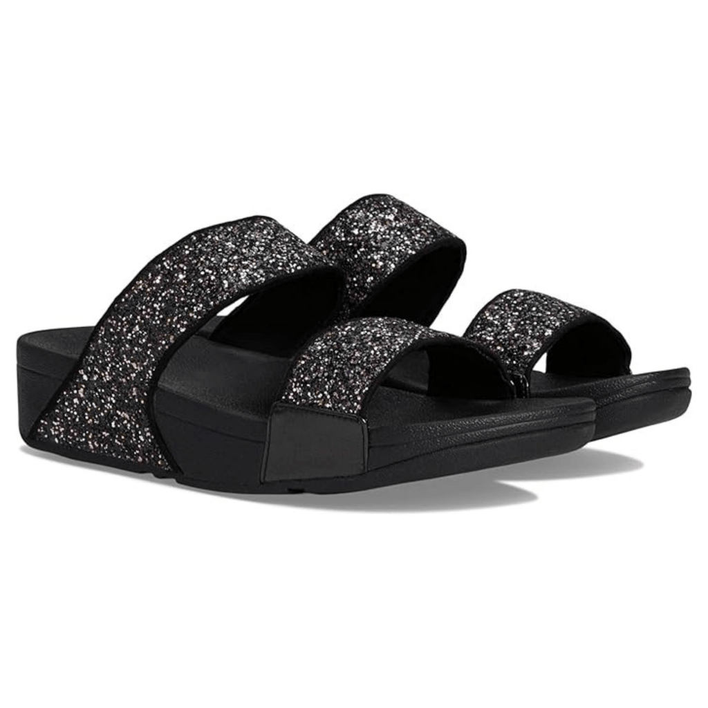 FitFlop Women's Lulu Glitter Slide Black Multi