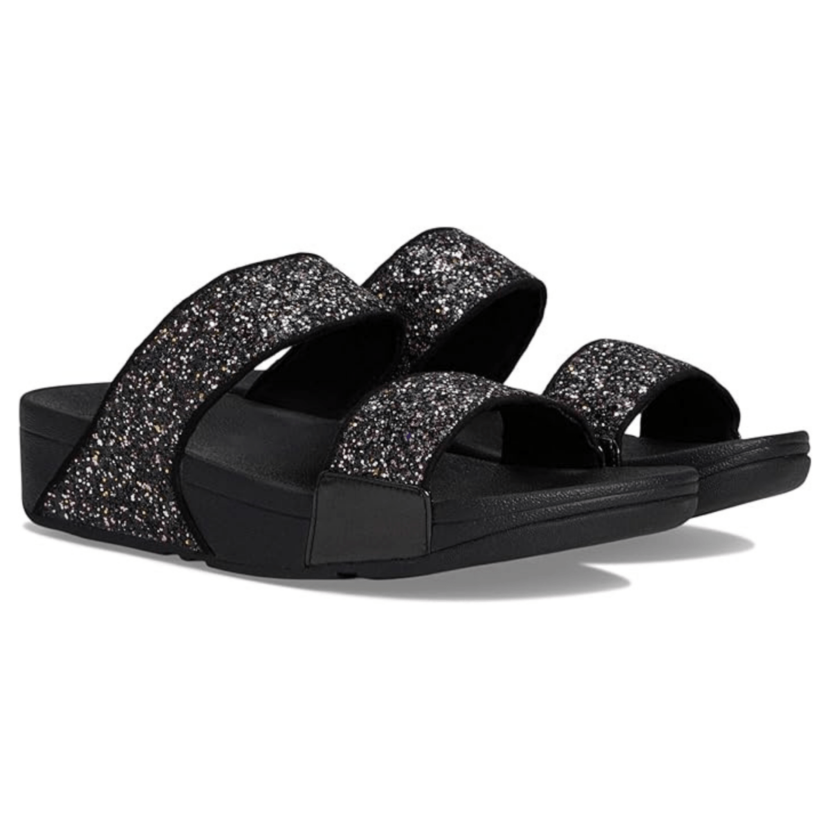 FitFlop Women's Lulu Glitter Slide Black Multi