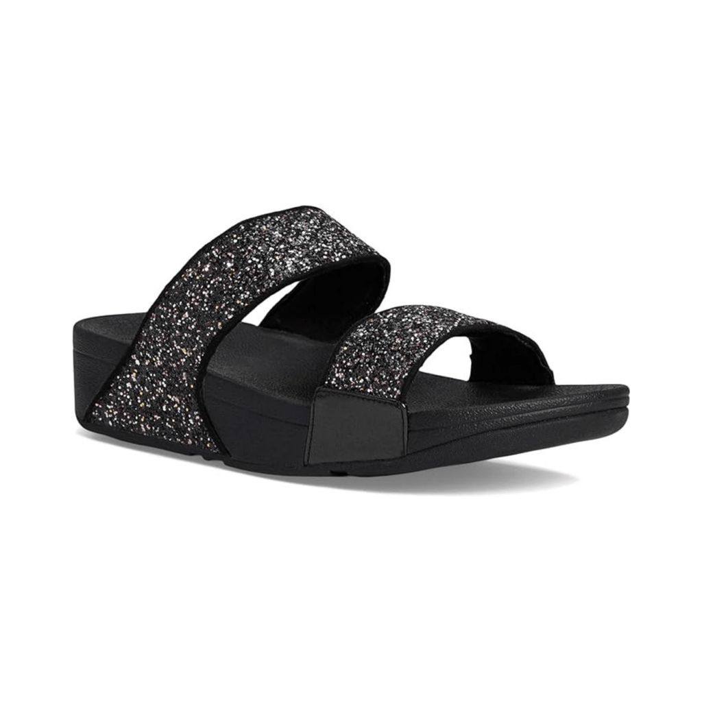 FitFlop Women's Lulu Glitter Slide Black Multi