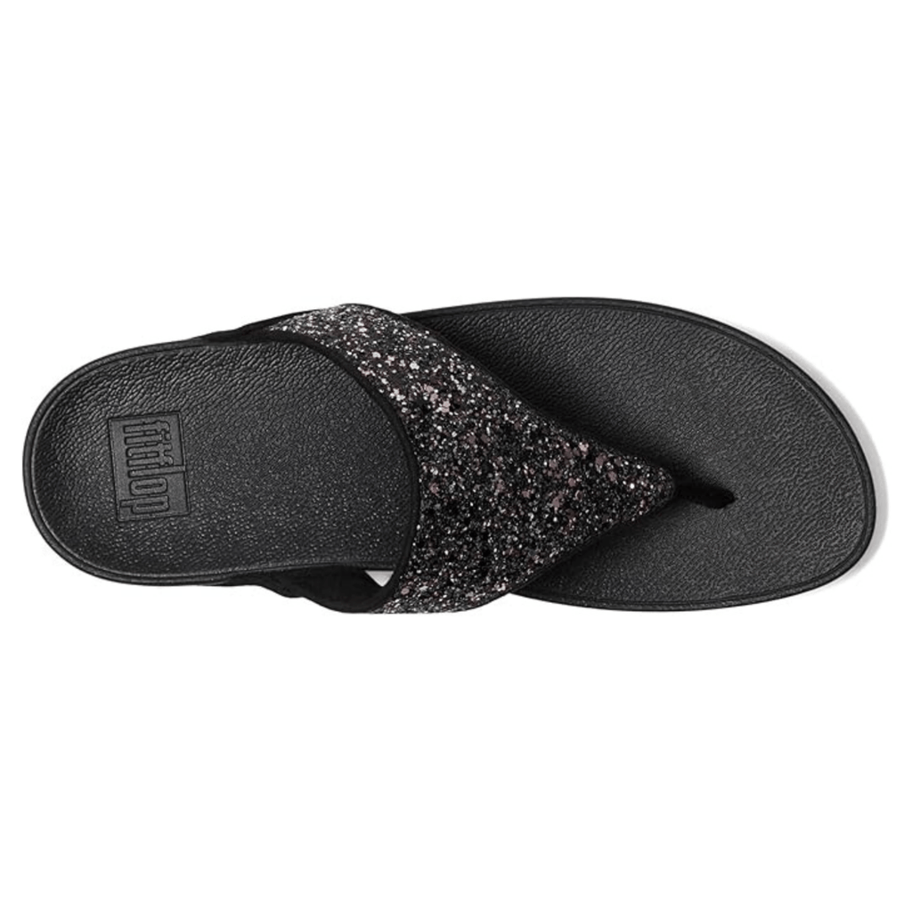 FitFlop Women's Lulu Glitter Toe-Post Black Multi