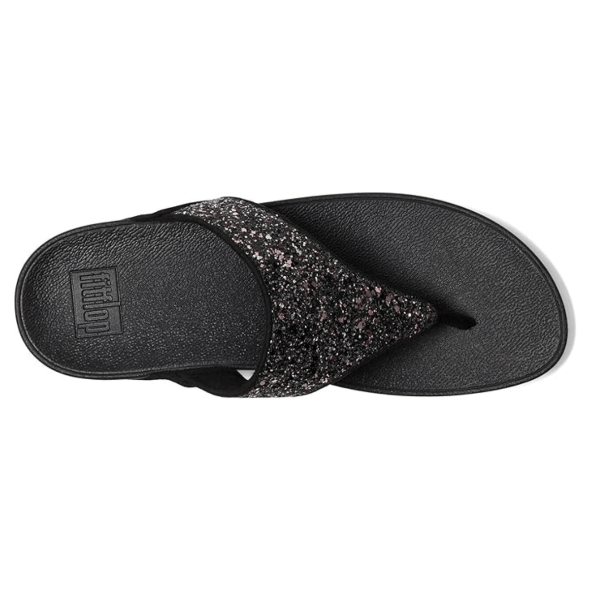 FitFlop Women's Lulu Glitter Toe-Post Black Multi