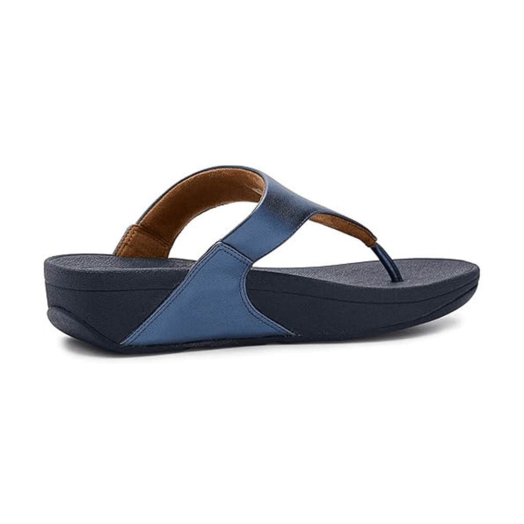 FitFlop Women's Lulu Toe-Post Cosmic Blue Metallic Leather