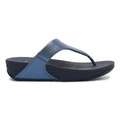 FitFlop Women's Lulu Toe-Post Cosmic Blue Metallic Leather
