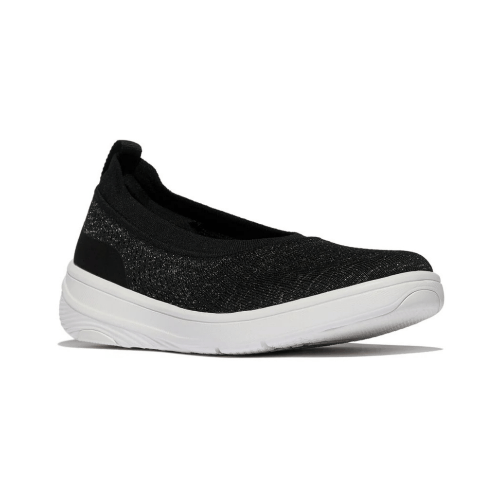 FitFlop Women's Super Q Knit Ballet Black/Silvereen