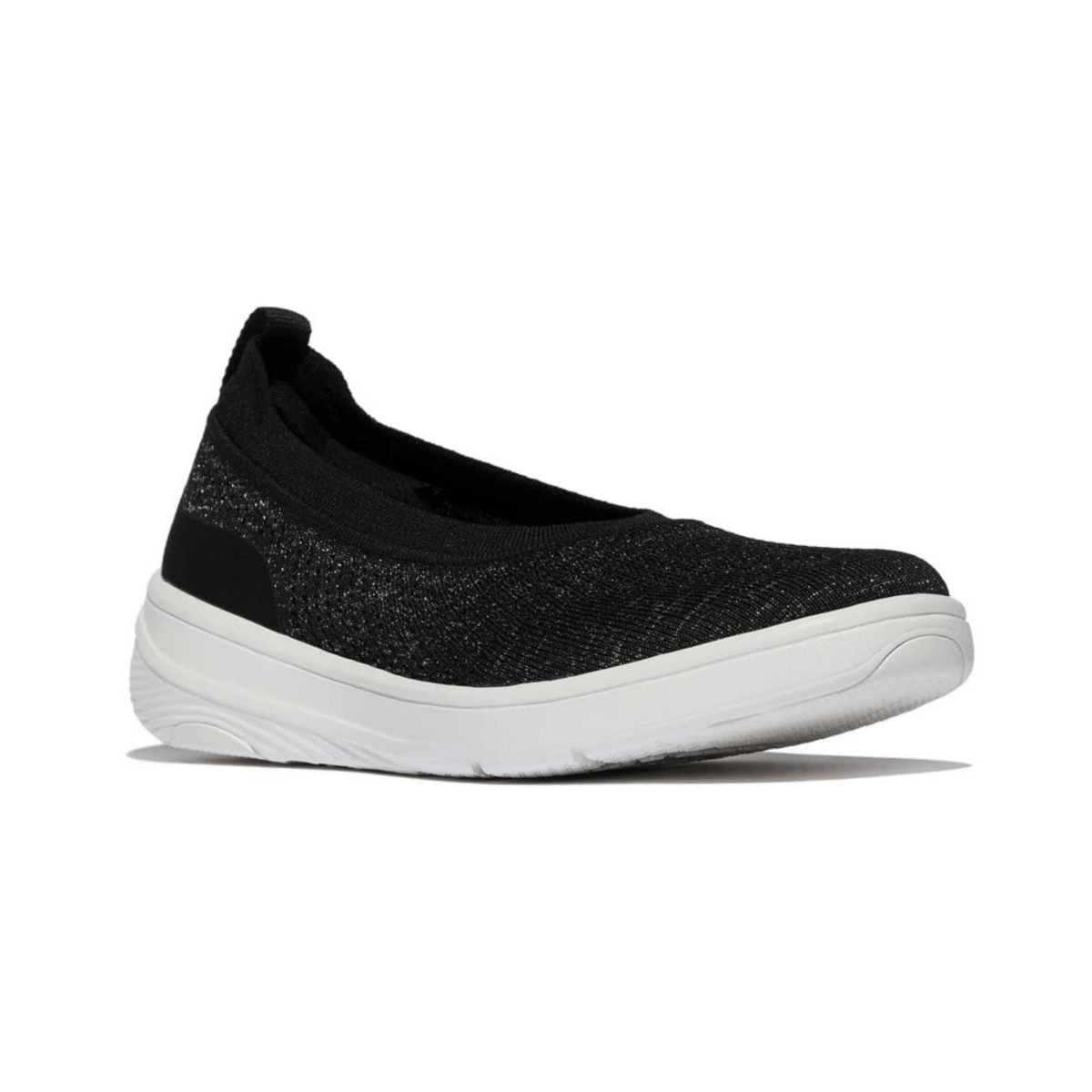 FitFlop Women's Super Q Knit Ballet Black/Silvereen