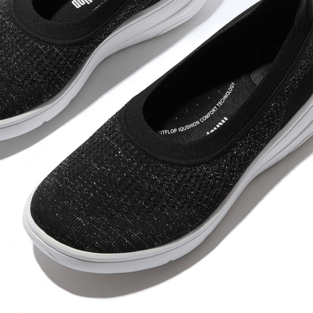 FitFlop Women's Super Q Knit Ballet Black/Silvereen