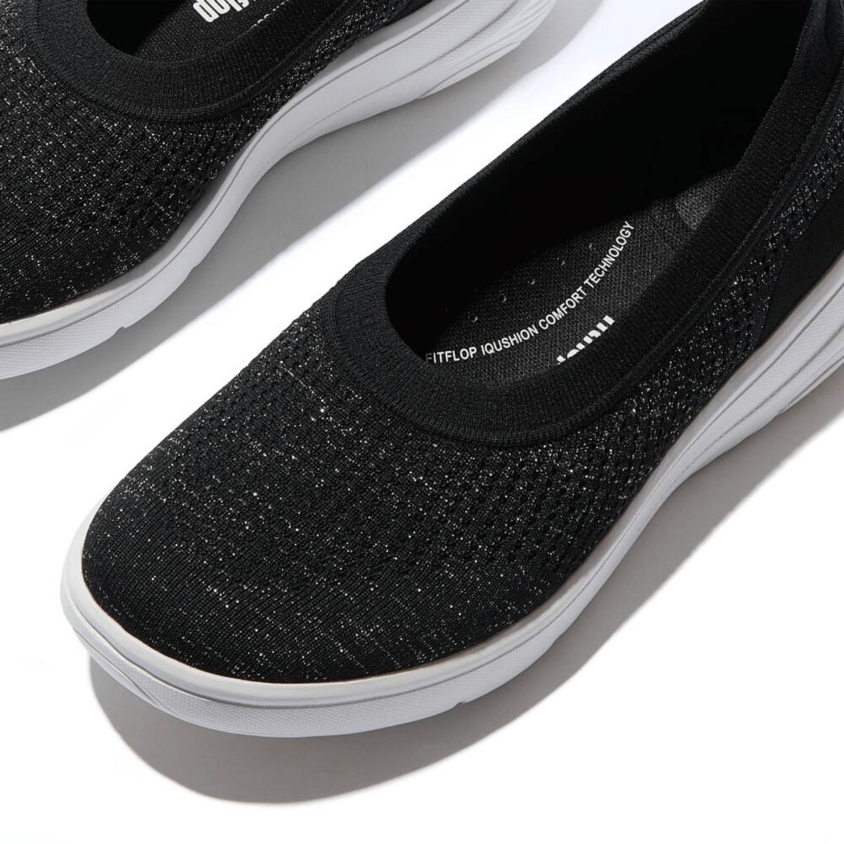 FitFlop Women's Super Q Knit Ballet Black/Silvereen