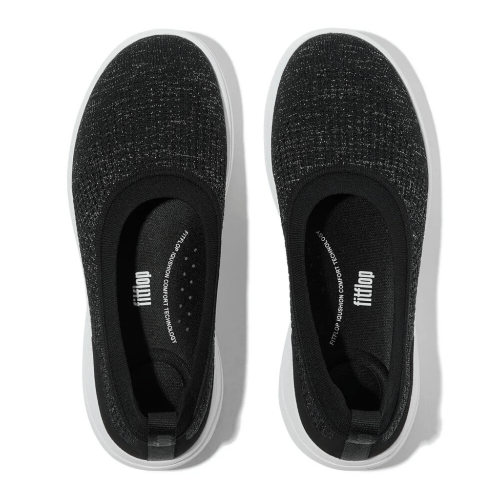 FitFlop Women's Super Q Knit Ballet Black/Silvereen