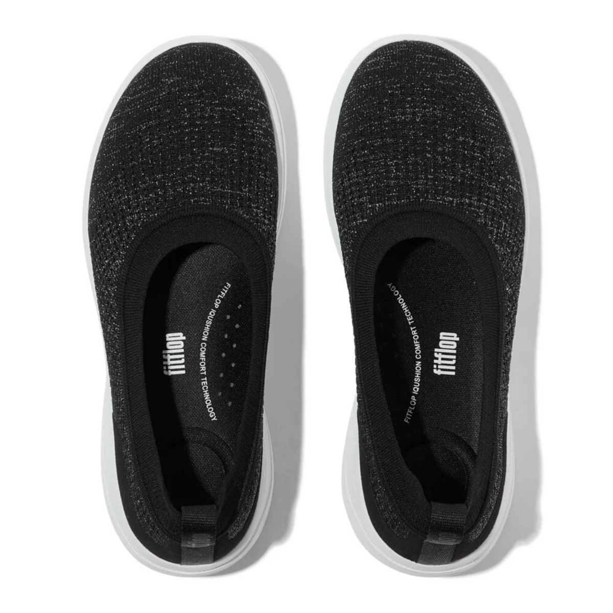 FitFlop Women's Super Q Knit Ballet Black/Silvereen