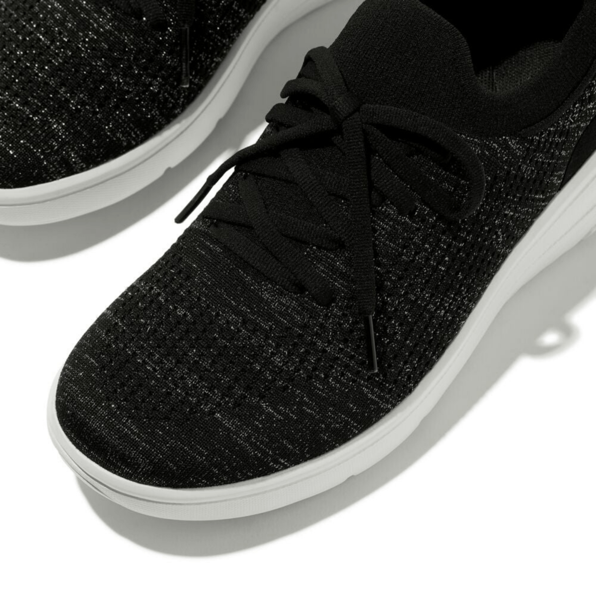FitFlop Women's Super Q Knit Sneaker Black/Silvereen