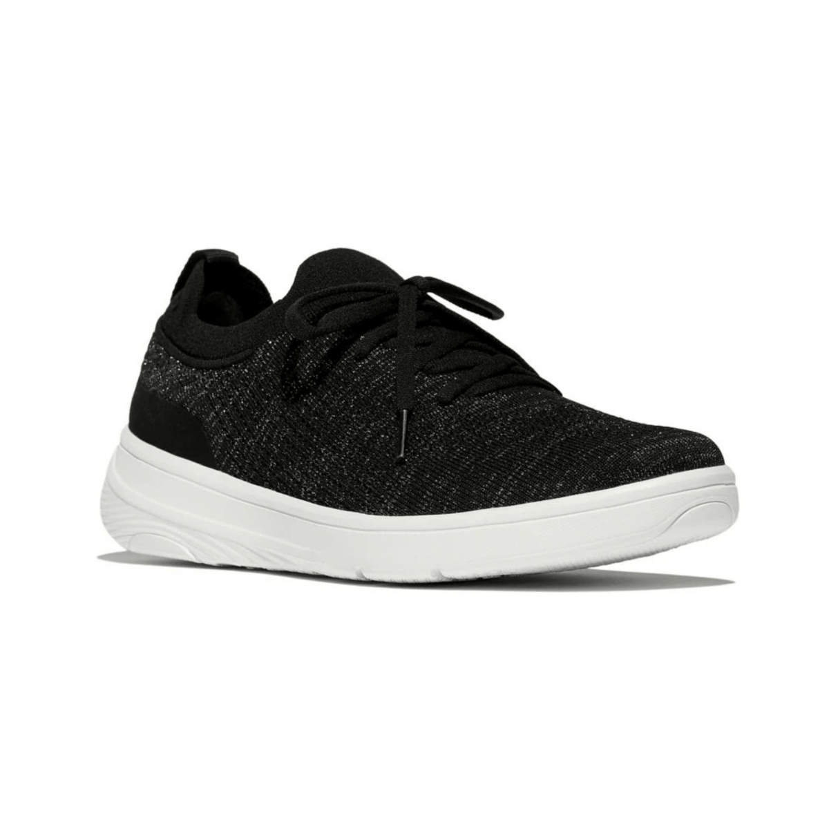 FitFlop Women's Super Q Knit Sneaker Black/Silvereen