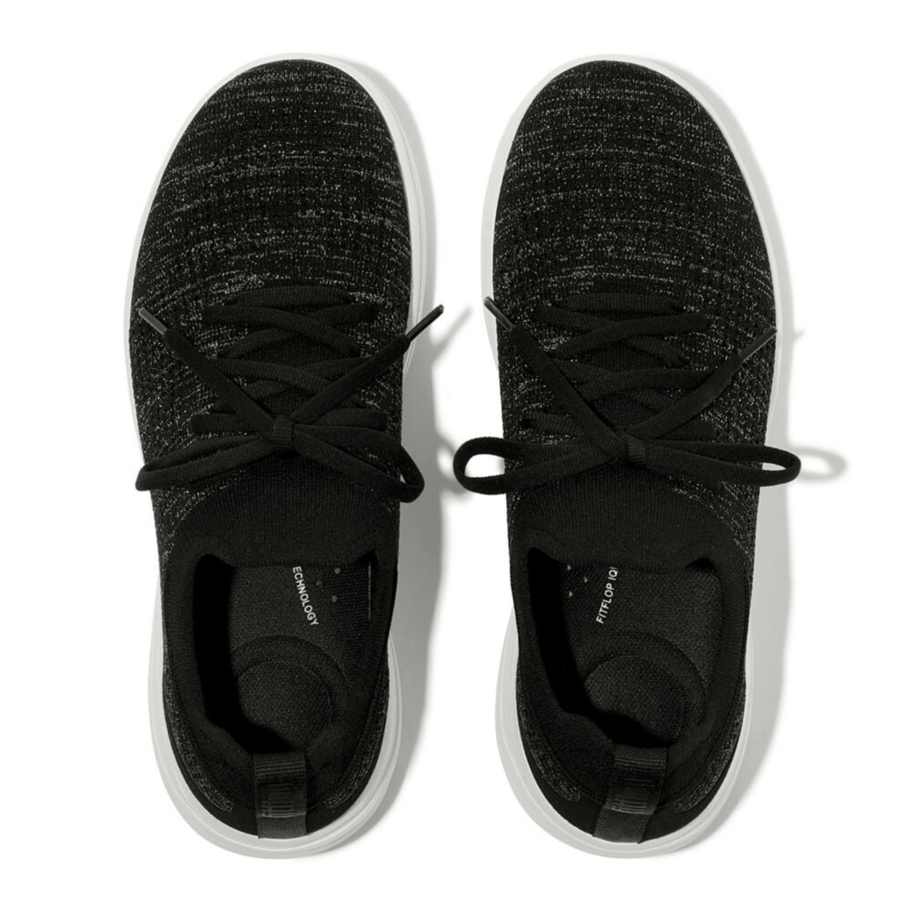 FitFlop Women's Super Q Knit Sneaker Black/Silvereen