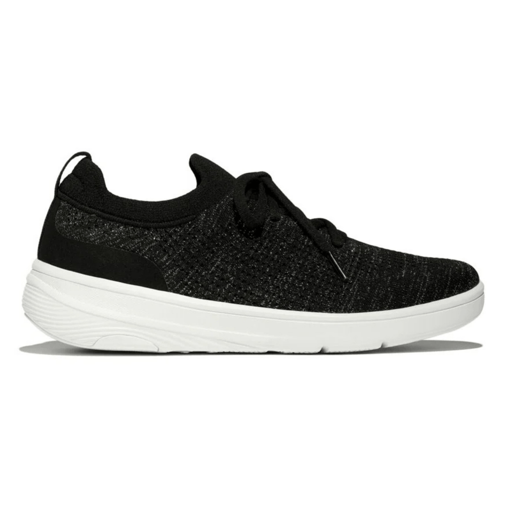 FitFlop Women's Super Q Knit Sneaker Black/Silvereen