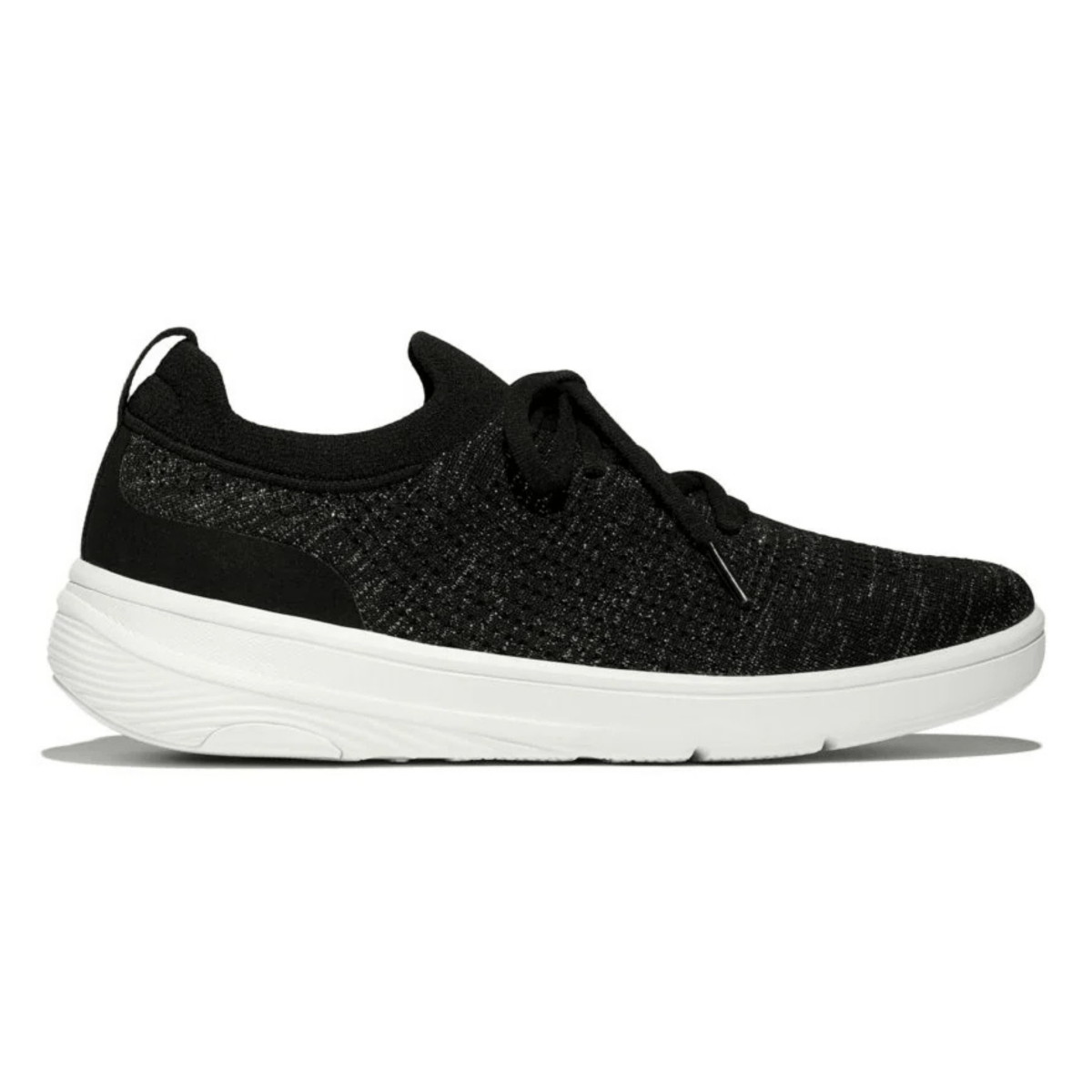 FitFlop Women's Super Q Knit Sneaker Black/Silvereen