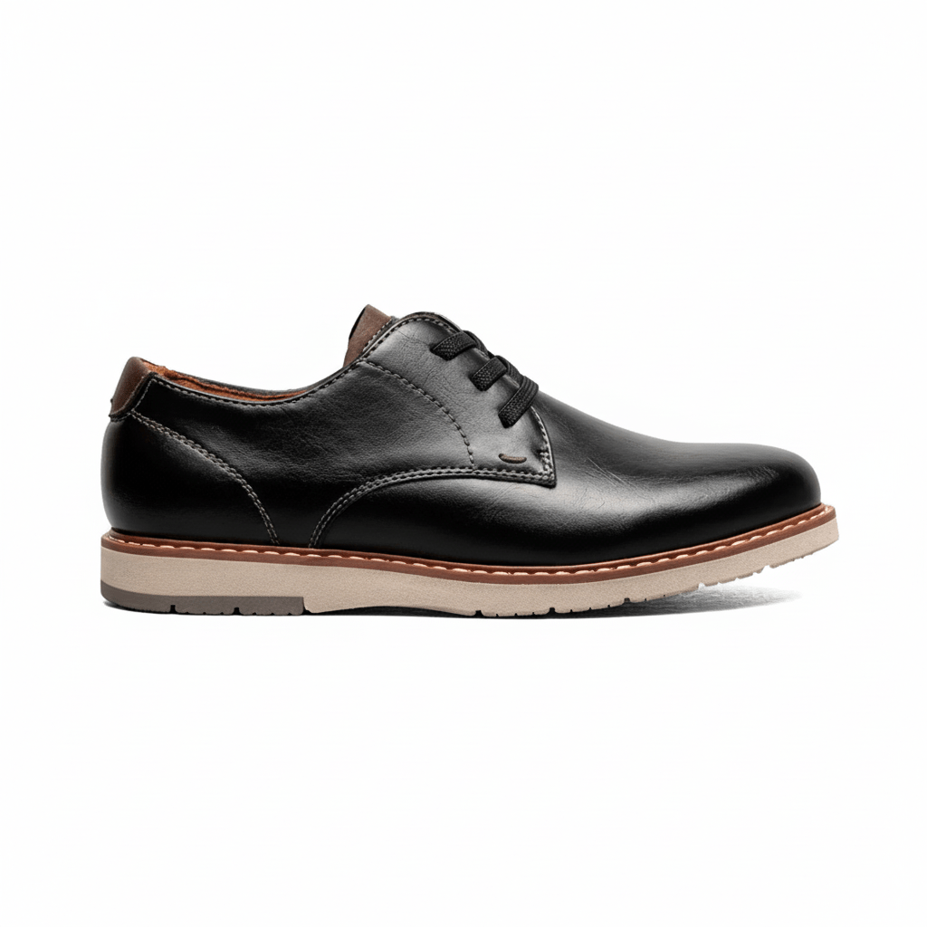 Florsheim Boys Vibe Jr. Elastic Lace Plain Toe Oxford Black
