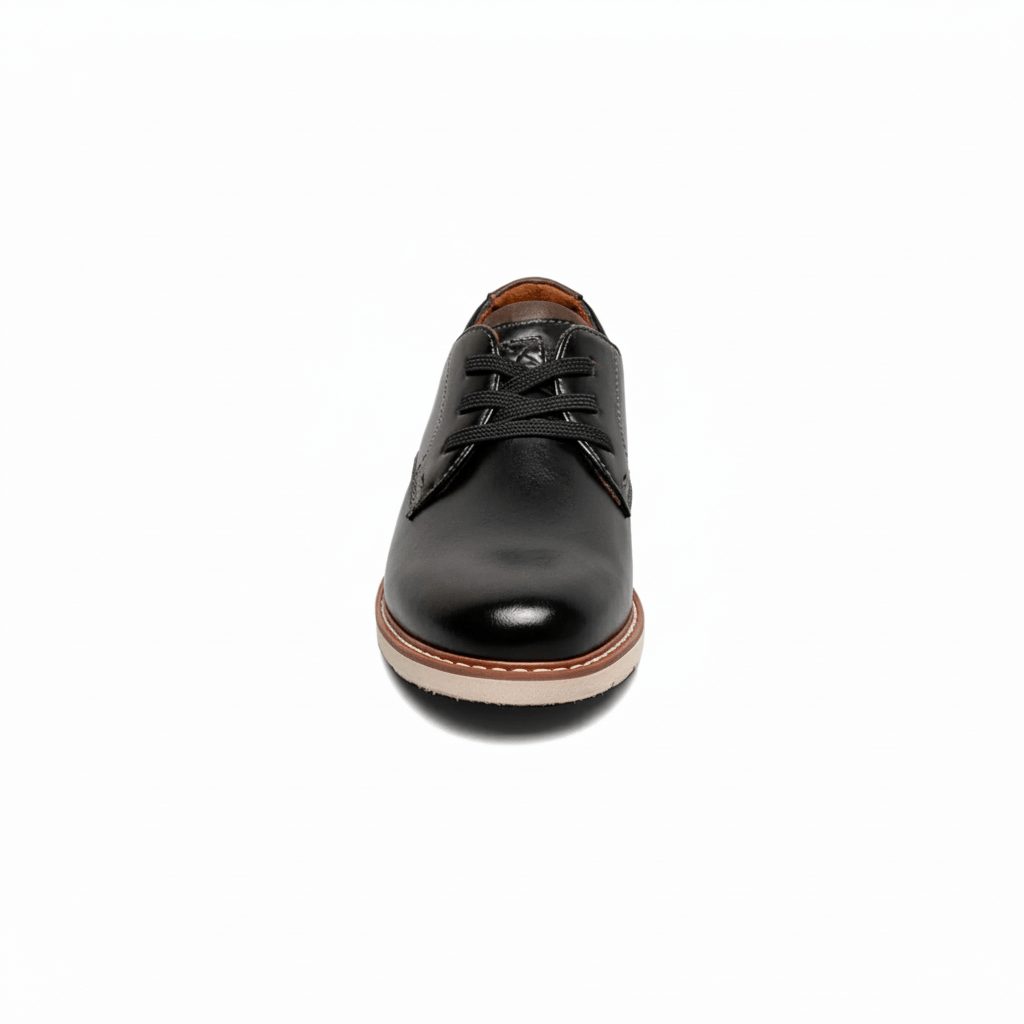 Florsheim Boys Vibe Jr. Elastic Lace Plain Toe Oxford Black