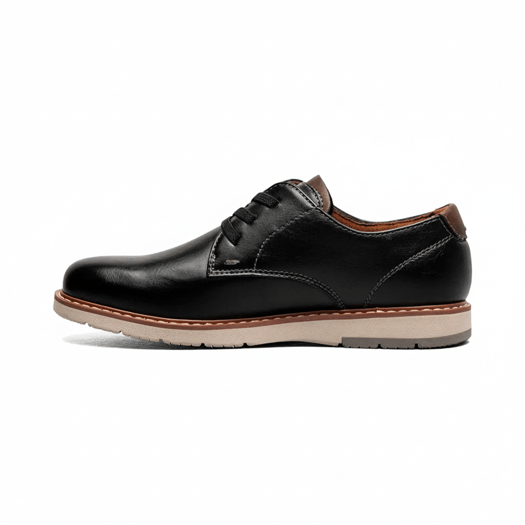 Florsheim Boys Vibe Jr. Elastic Lace Plain Toe Oxford Black